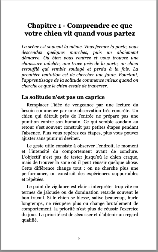 Exemple de page intérieure mise en page pour un livre broché